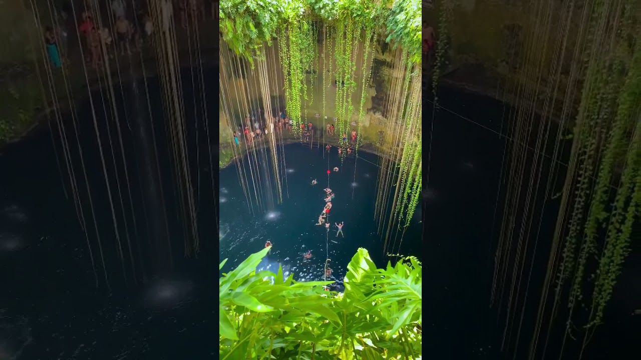 Swimming in Cenote Ik Kil, Yucat&aacute;n, Mexico