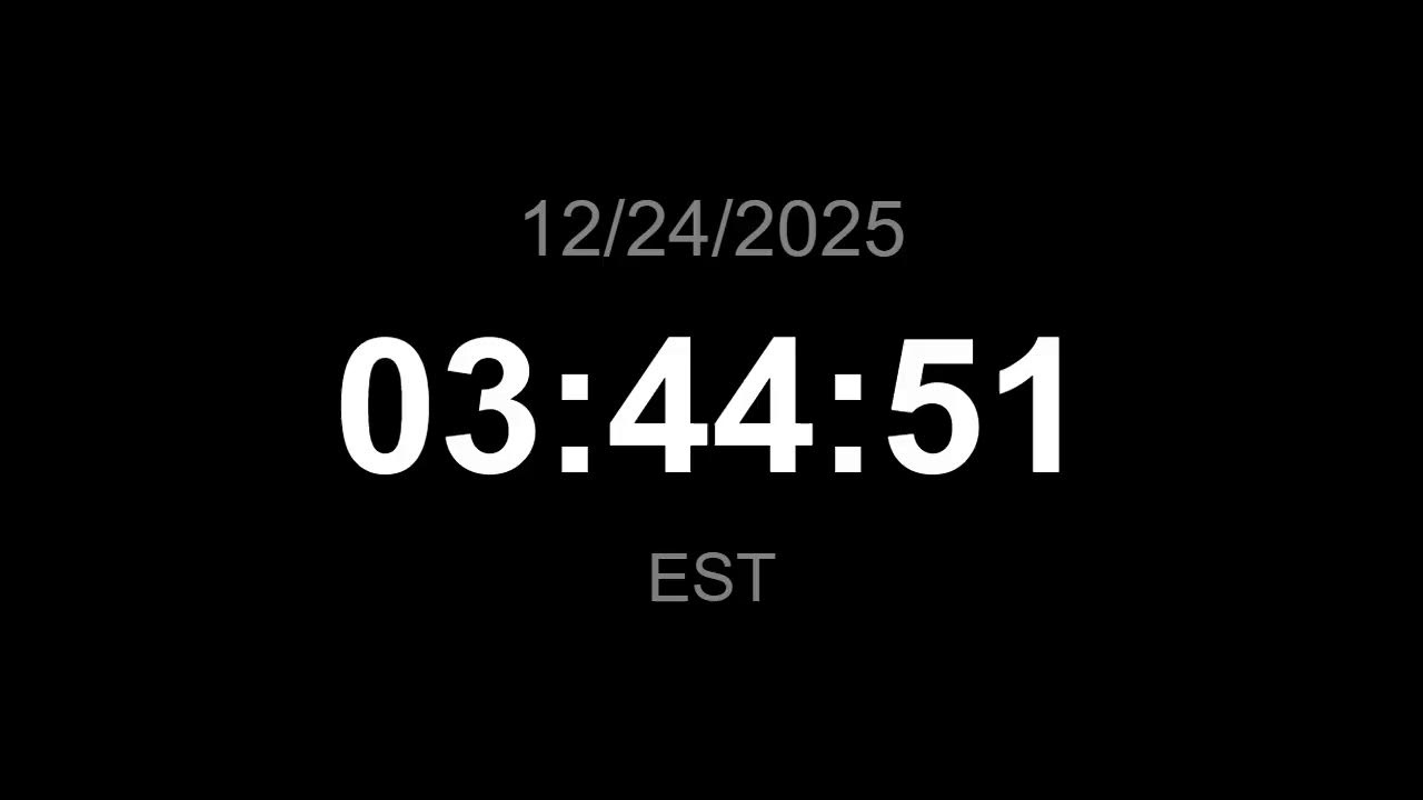 🔴 LIVE | Clock - EST (Current time)