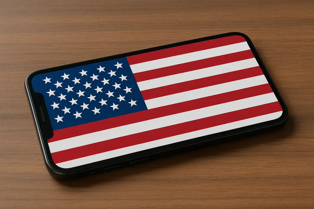 Téléphone avec drapeau américain