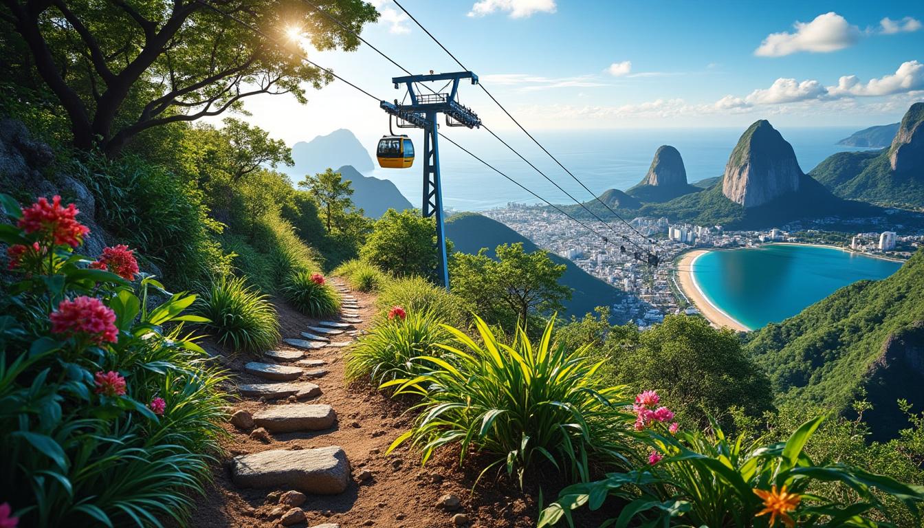 découvrez le morro da urca à rio de janeiro : randonnée accessible, téléphérique panoramique et vue imprenable sur la ville et la baie. idéal pour les amoureux de la nature et les amateurs de belles perspectives.