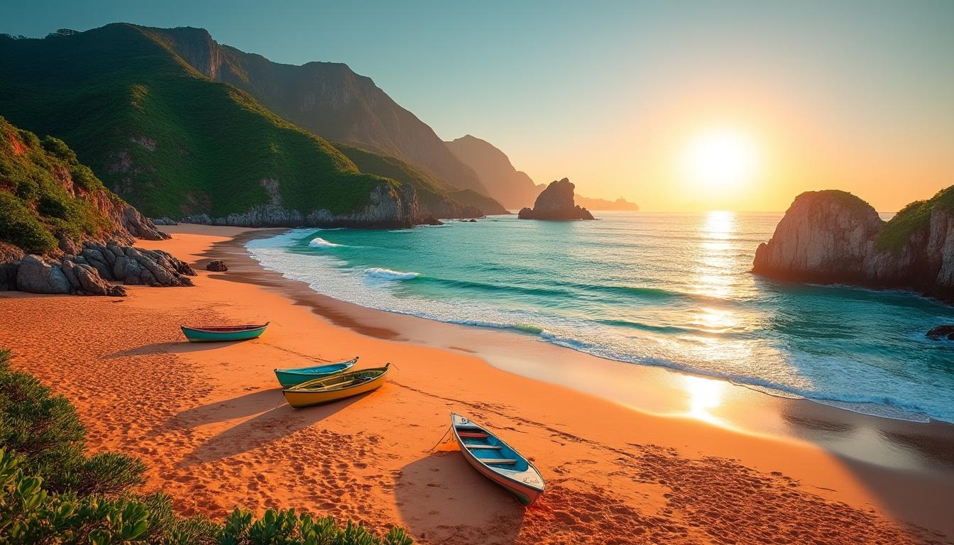 Détente à Praia Vermelha : un coin de paradis caché à Rio de Janeiro découvrez praia vermelha, un havre de paix caché à rio de janeiro, parfait pour une détente en pleine nature entre mer et montagnes.